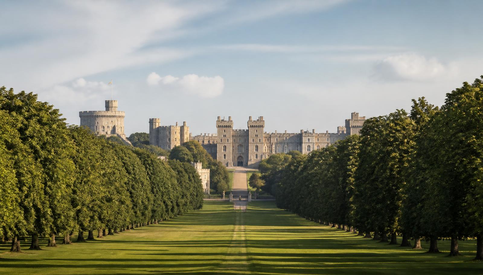 Black chauffeur vehicle near Windsor with a family group preparing for a private day out from London.